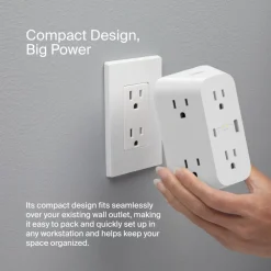 Fashion 6 Outlet Wall Surge Protector with USB-C and USB-A Surge Protectors & Power Strips