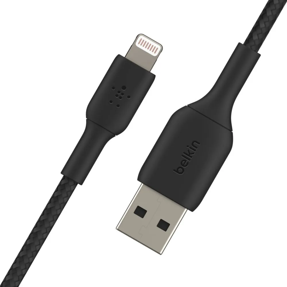 Fashion Braided Lightning to USB-A Cable (1m / 3.3ft, Black) Charging Cables