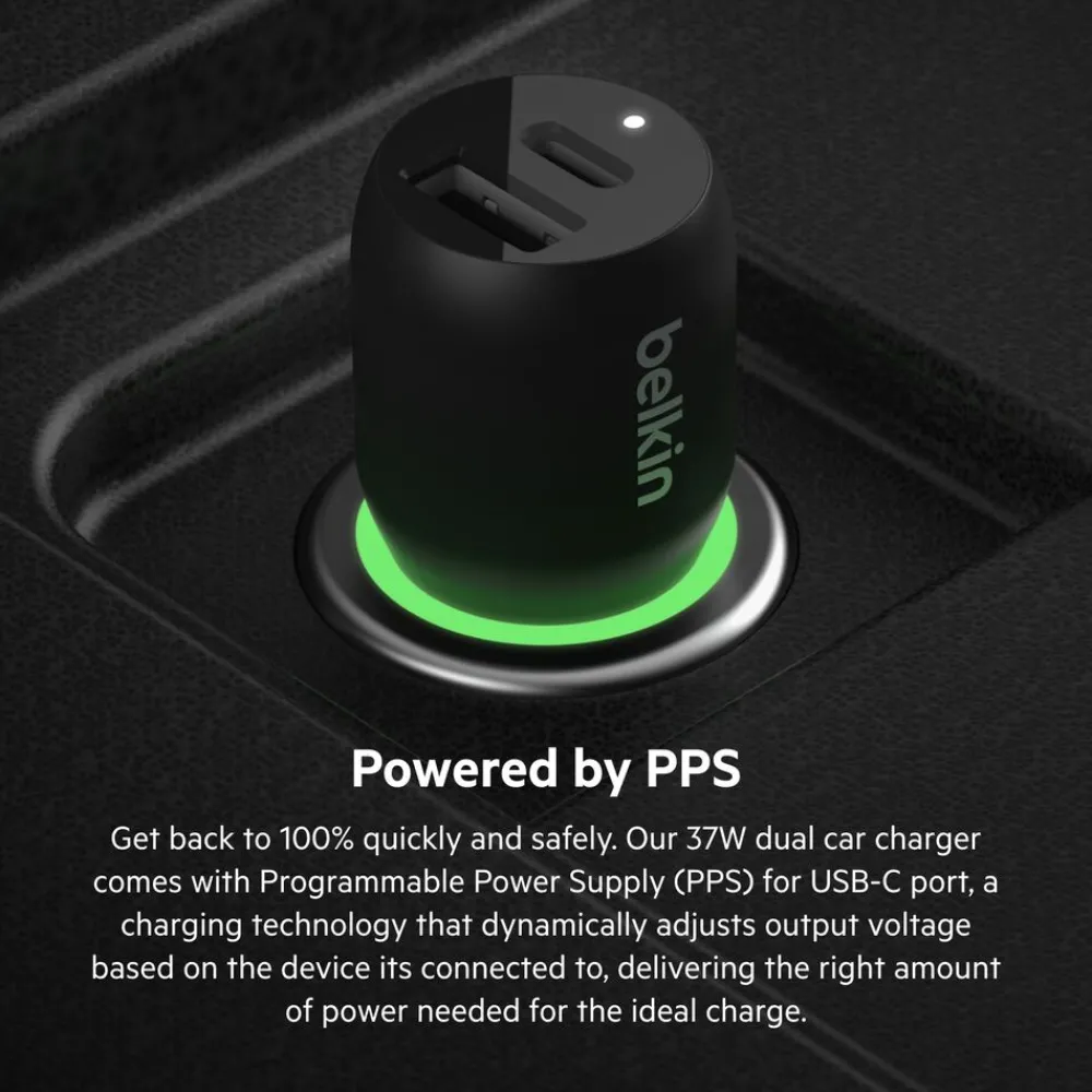 Fashion Dual Car Charger with PPS 37W Car Chargers