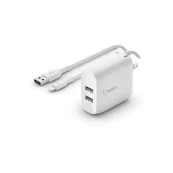 Fashion Dual USB-A Wall Charger 24W + Lightning to USB-A Cable Usb-C Chargers