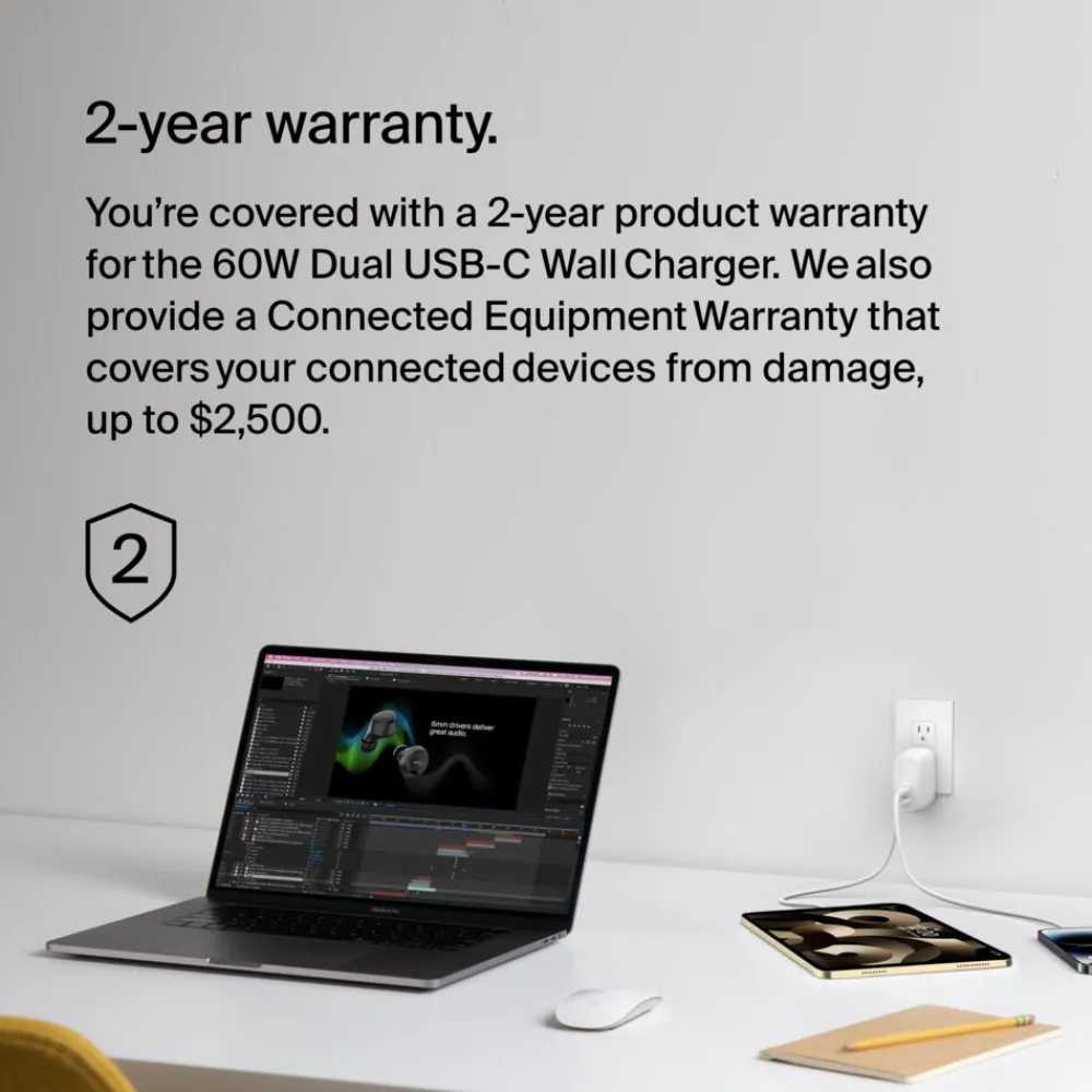Clearance Dual USB-C Charger with PPS 60W Usb-C Chargers