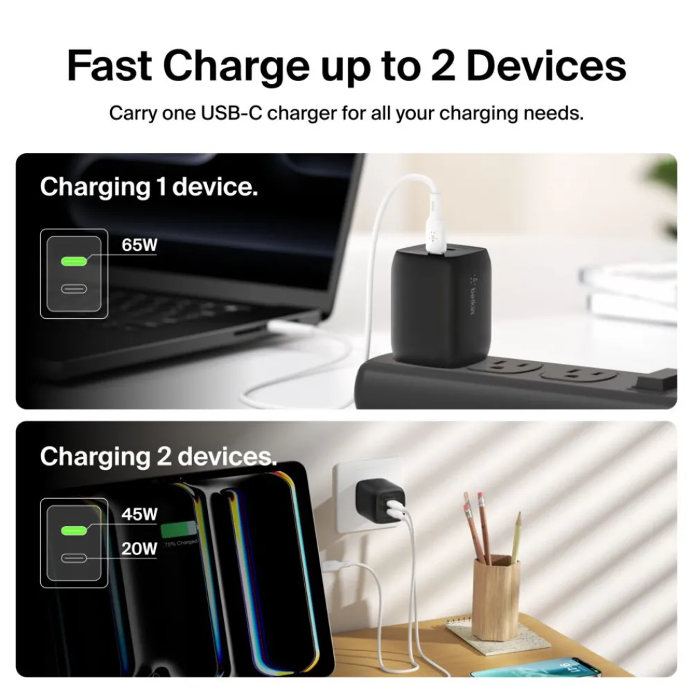 Discount Dual USB-C GaN Wall Charger with PPS 65W Gan Chargers|Usb-C Chargers