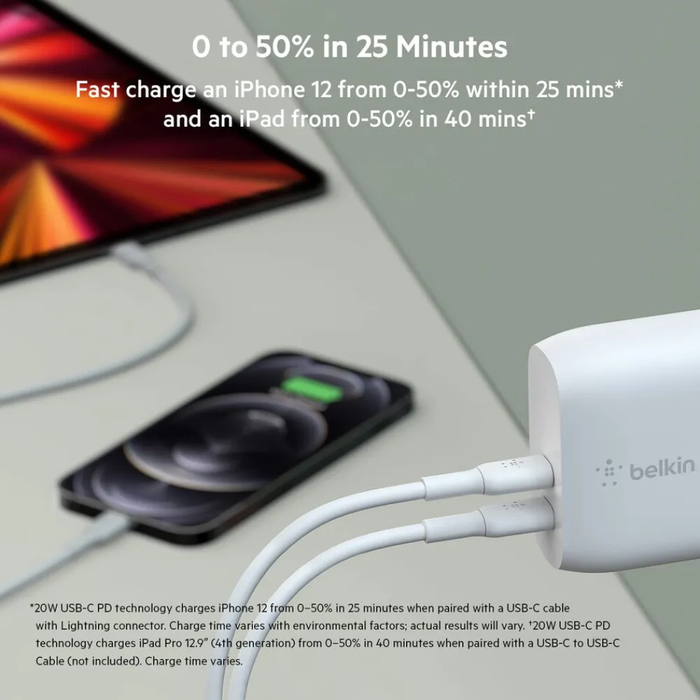 Fashion Dual USB-C PD Wall Charger 40W + USB-C to Lightning Cable Usb-C Chargers