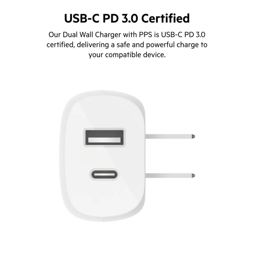 Clearance Dual Wall Charger with PPS 37W Usb-C Chargers
