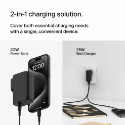 Outlet Hybrid Wall Charger 25W + Power Bank 5K Usb-C Chargers|Power Banks