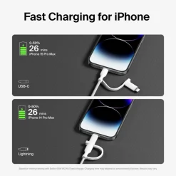 New 2-in-1 Cable with USB-C and Lightning Connector Charging Cables|Usb-C Cables