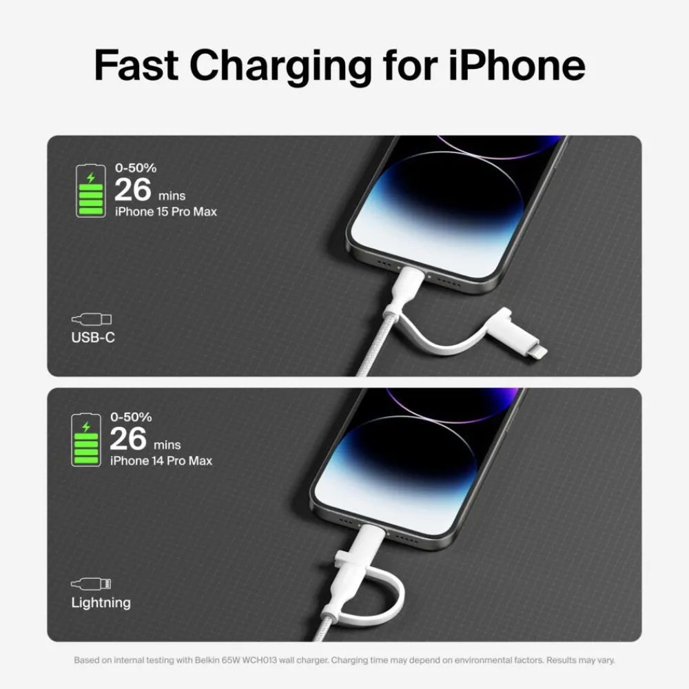 New 2-in-1 Cable with USB-C and Lightning Connector Charging Cables|Usb-C Cables