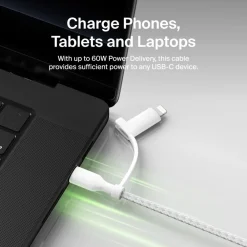 New 2-in-1 Cable with USB-C and Lightning Connector Charging Cables|Usb-C Cables