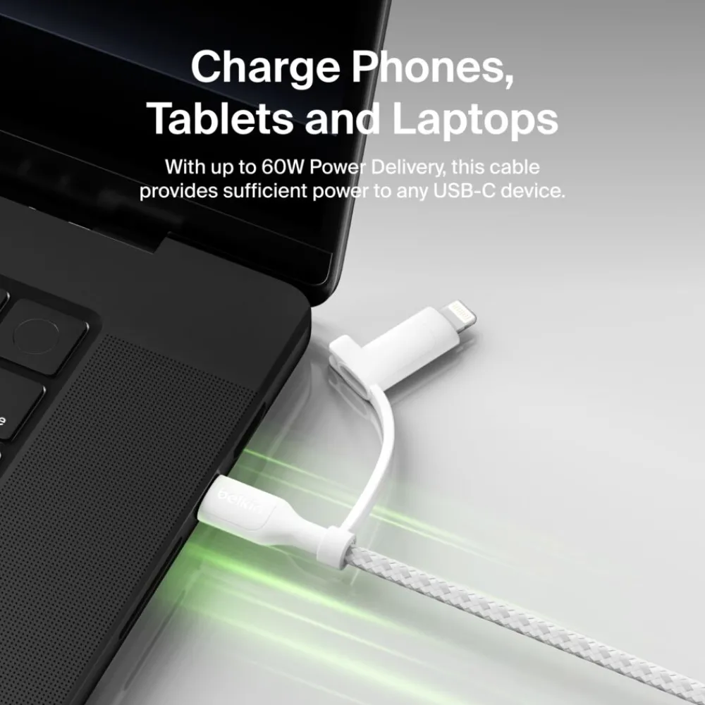New 2-in-1 Cable with USB-C and Lightning Connector Charging Cables|Usb-C Cables