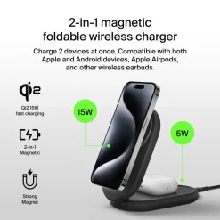 Hot 2-in-1 Magnetic Foldable Wireless Charger with Qi2 15W Wireless Charging Pads|Wireless Charging Stands