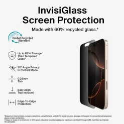 New InvisiGlass Privacy Treated Screen Protector for iPhone 16 Pro Screen Protectors For Iphone