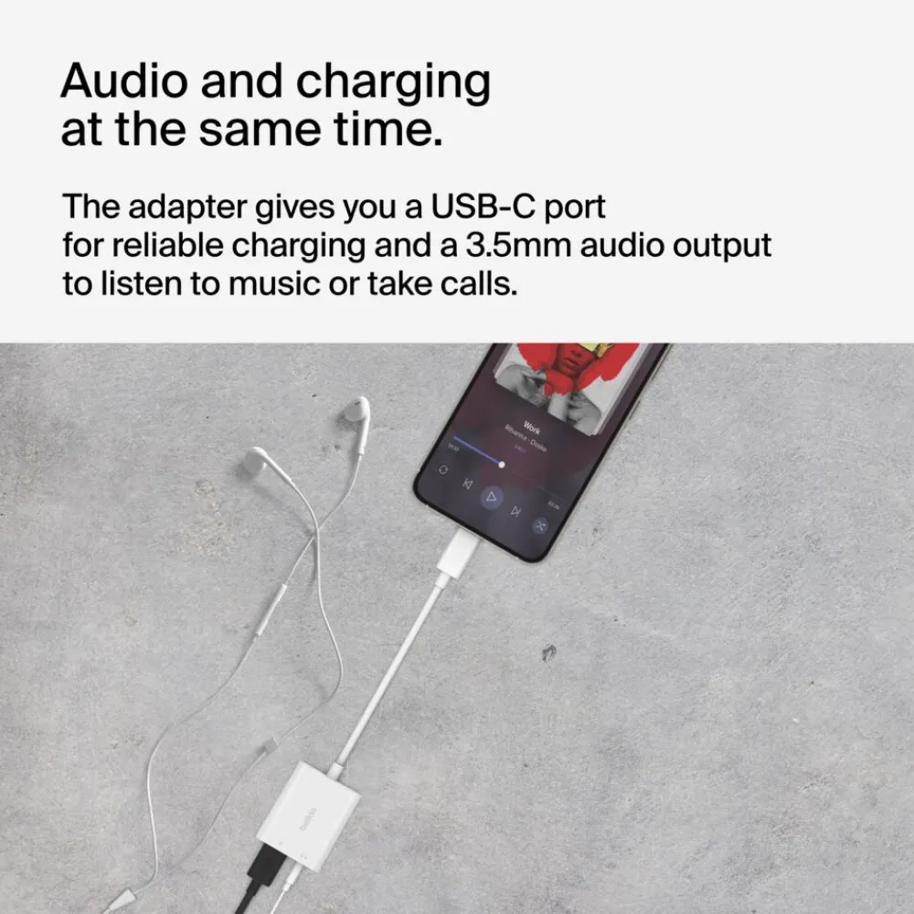 Outlet 3.5mm Audio + USB-C Charge Adapter Audio Charge Adapters