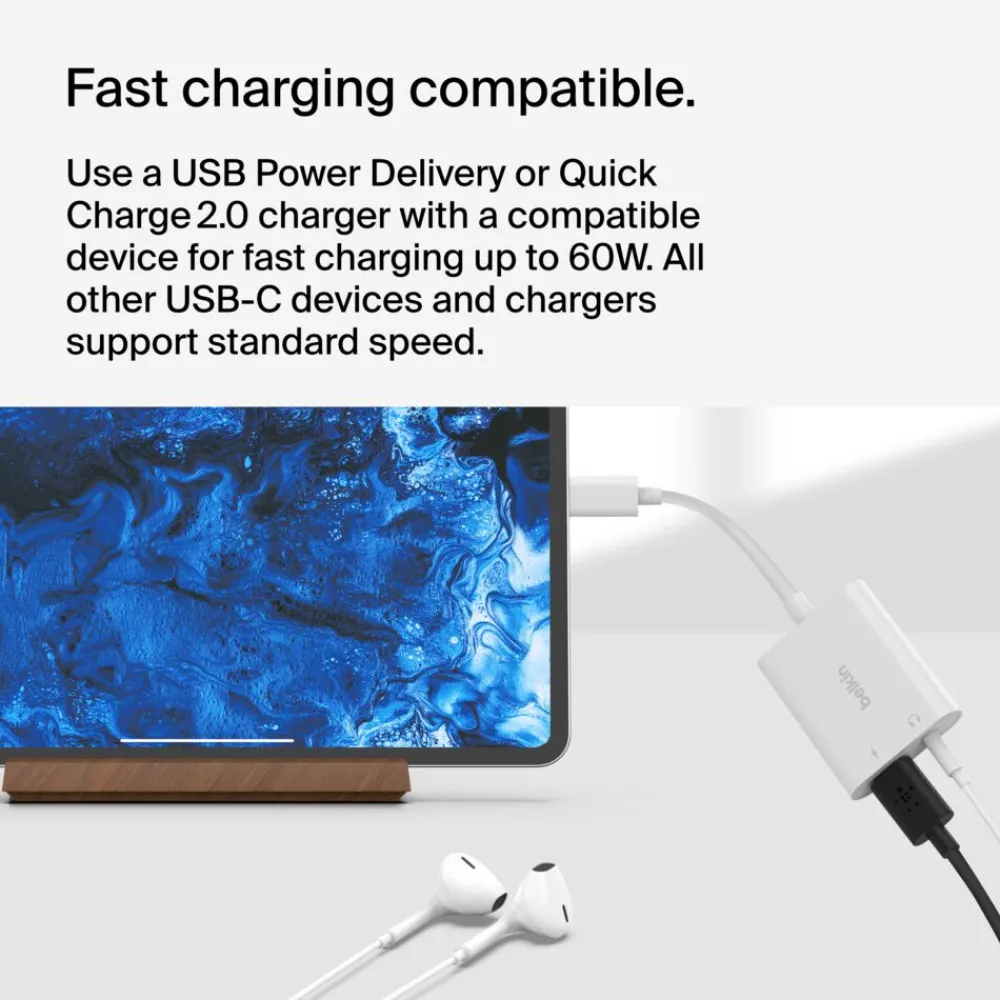 Outlet 3.5mm Audio + USB-C Charge Adapter Audio Charge Adapters