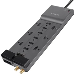 Fashion 12-Outlet Home/Office Surge Protector w/Phone/Ethernet/Coax Protection Surge Protectors & Power Strips