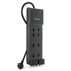 Discount 8-Outlet Home/Office Surge Protector w/Telephone Line + Extended Cord Surge Protectors & Power Strips