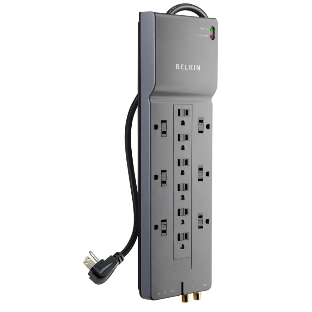 Online 12-Outlet Home/Office Surge Protector with 8-foot cord Surge Protectors & Power Strips
