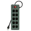 Sale 10-Outlet Metal Surge Protector with 15ft Power Cord Surge Protectors & Power Strips