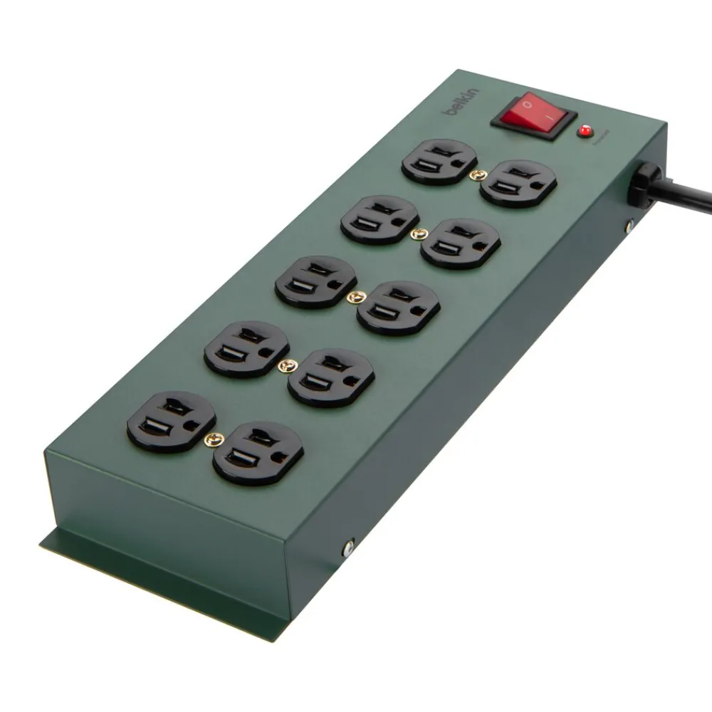 Sale 10-Outlet Metal Surge Protector with 15ft Power Cord Surge Protectors & Power Strips