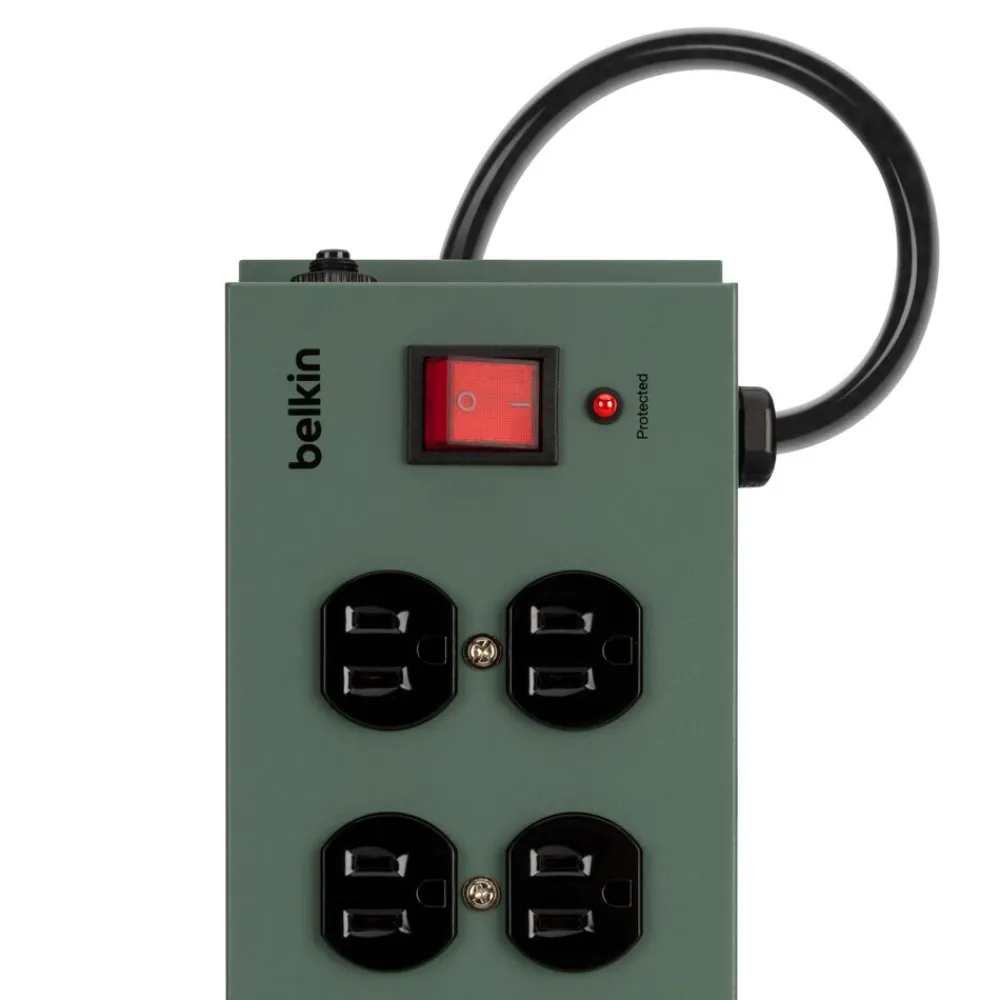Sale 10-Outlet Metal Surge Protector with 15ft Power Cord Surge Protectors & Power Strips