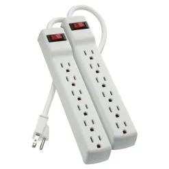 Discount 6-Outlet Surge Protector with 2 ft. Cord (2-Pack) Surge Protectors & Power Strips