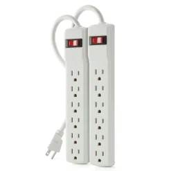 Discount 6-Outlet Surge Protector with 2 ft. Cord (2-Pack) Surge Protectors & Power Strips
