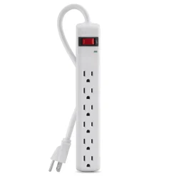 Sale 6-Outlet Surge Protector with 3-foot Power Cord Surge Protectors & Power Strips