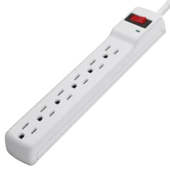 Sale 6-Outlet Surge Protector with 3-foot Power Cord Surge Protectors & Power Strips