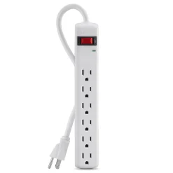 Sale 6-Outlet Surge Protector with 3-foot Power Cord Surge Protectors & Power Strips