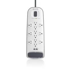Fashion 12-outlet Surge Protector with 8 ft Power Cord and Ethernet, Cable/Satellite and Telephone Protection Surge Protectors & Power Strips