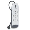 Sale 12-outlet Surge Protector with 8 ft Power Cord with Cable/Satellite and Telephone Protection Surge Protectors & Power Strips