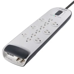 Sale 12-outlet Surge Protector with 8 ft Power Cord with Cable/Satellite and Telephone Protection Surge Protectors & Power Strips