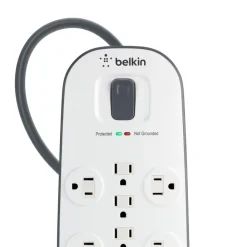 Sale 12-outlet Surge Protector with 8 ft Power Cord with Cable/Satellite and Telephone Protection Surge Protectors & Power Strips