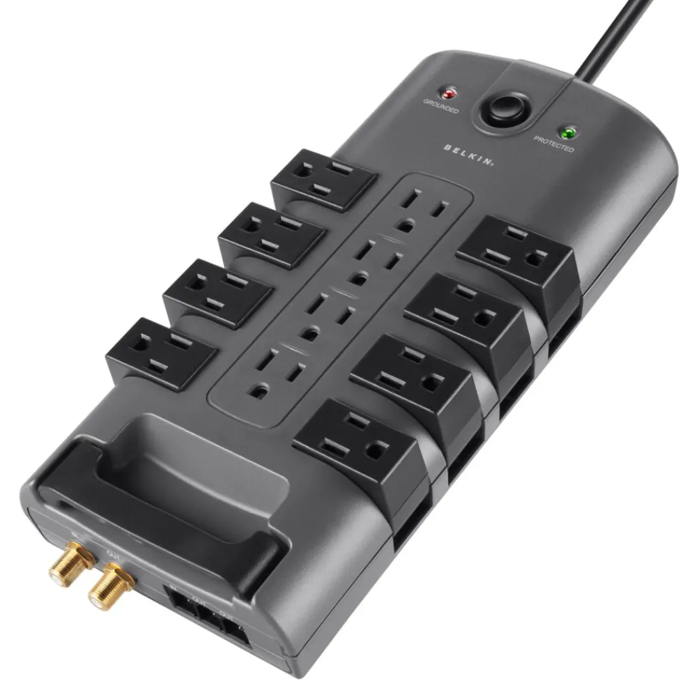 Fashion PivotPlug 12-Outlet Surge Protector, 8 ft. Cord Surge Protectors & Power Strips