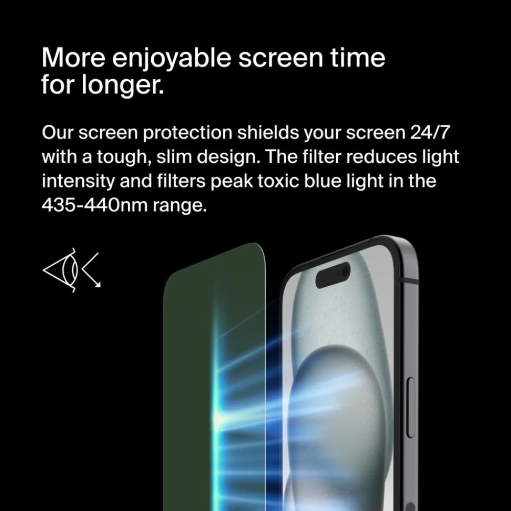 Sale UltraGlass 2 Blue Light Filter Screen Protector for iPhone 16 / iPhone 15 / iPhone 14 Pro Screen Protectors For Iphone