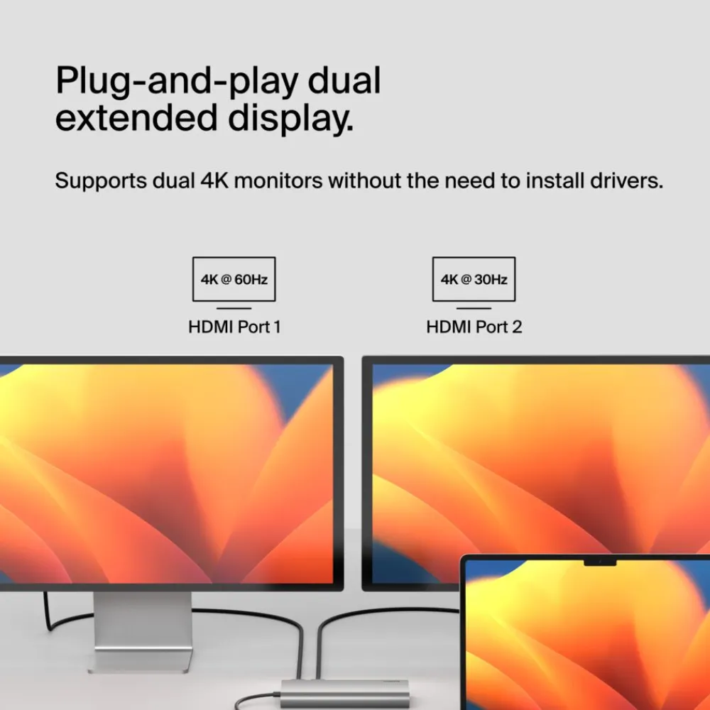 Discount Universal USB-C 8-in-1 Dual Display Core Hub Usb & Usb-C Hubs|Laptop Docking Stations