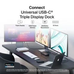 Clearance Universal USB-C® Triple Display Dock Laptop Docking Stations