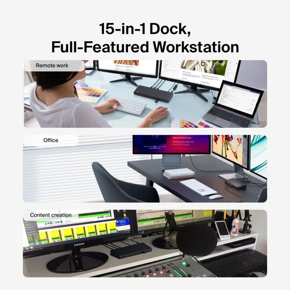 Clearance Universal USB-C® Triple Display Dock Laptop Docking Stations