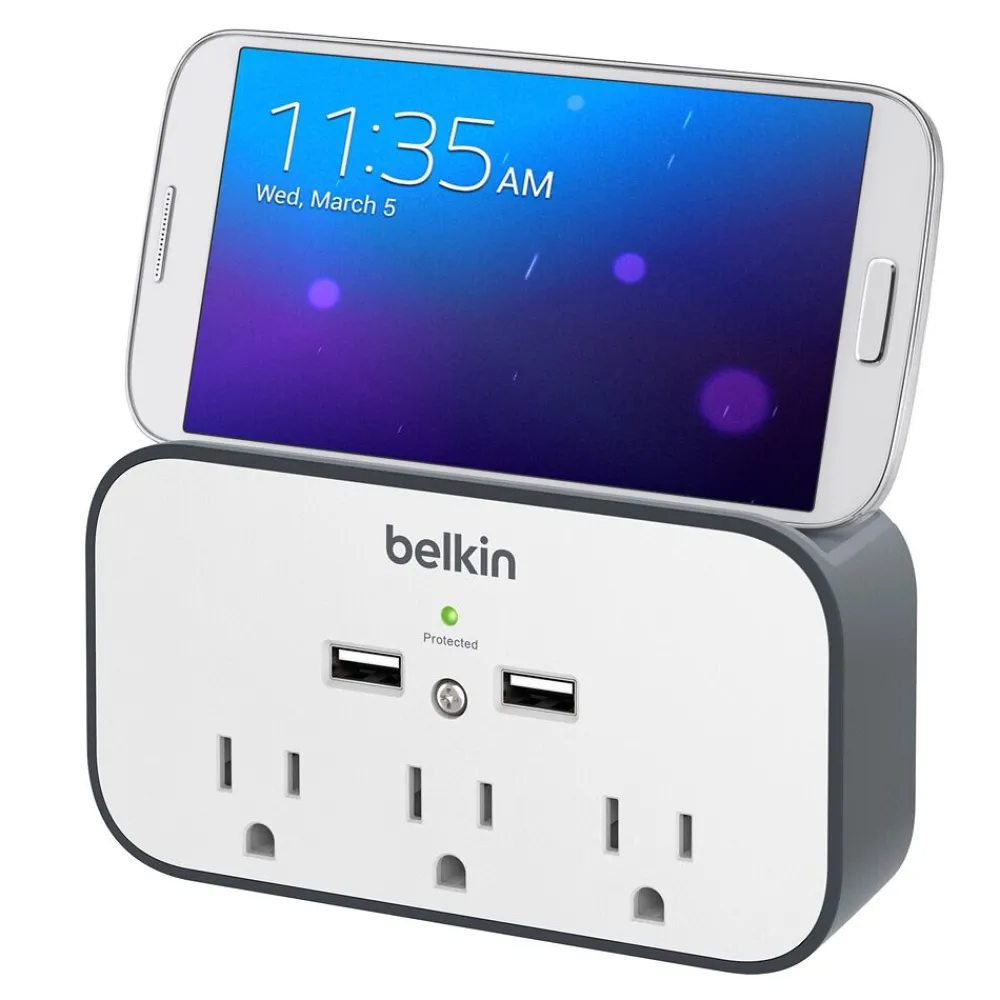 New USB Wall Mount Surge Protector with Cradle Surge Protectors & Power Strips