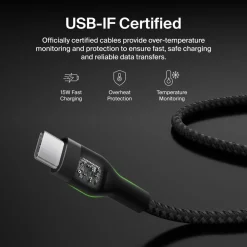 Outlet USB-A to USB-C Cable 15W Charging Cables|Usb-C Cables