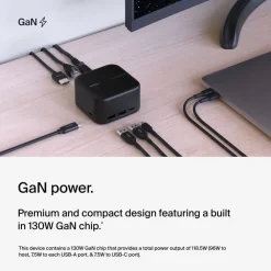 Best USB-C 6-in-1 Core GaN Dock 130W Laptop Docking Stations