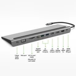 New USB-C 11-in-1 Multiport Dock Laptop Docking Stations