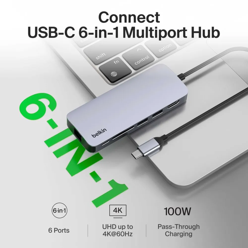 Hot USB-C 6-in-1 Multiport Hub Usb & Usb-C Hubs