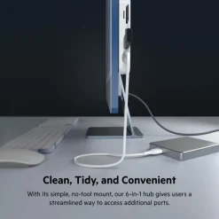 Online USB-C 6-in-1 Multiport Hub with Mount Usb & Usb-C Hubs