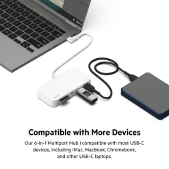 Online USB-C 6-in-1 Multiport Hub with Mount Usb & Usb-C Hubs