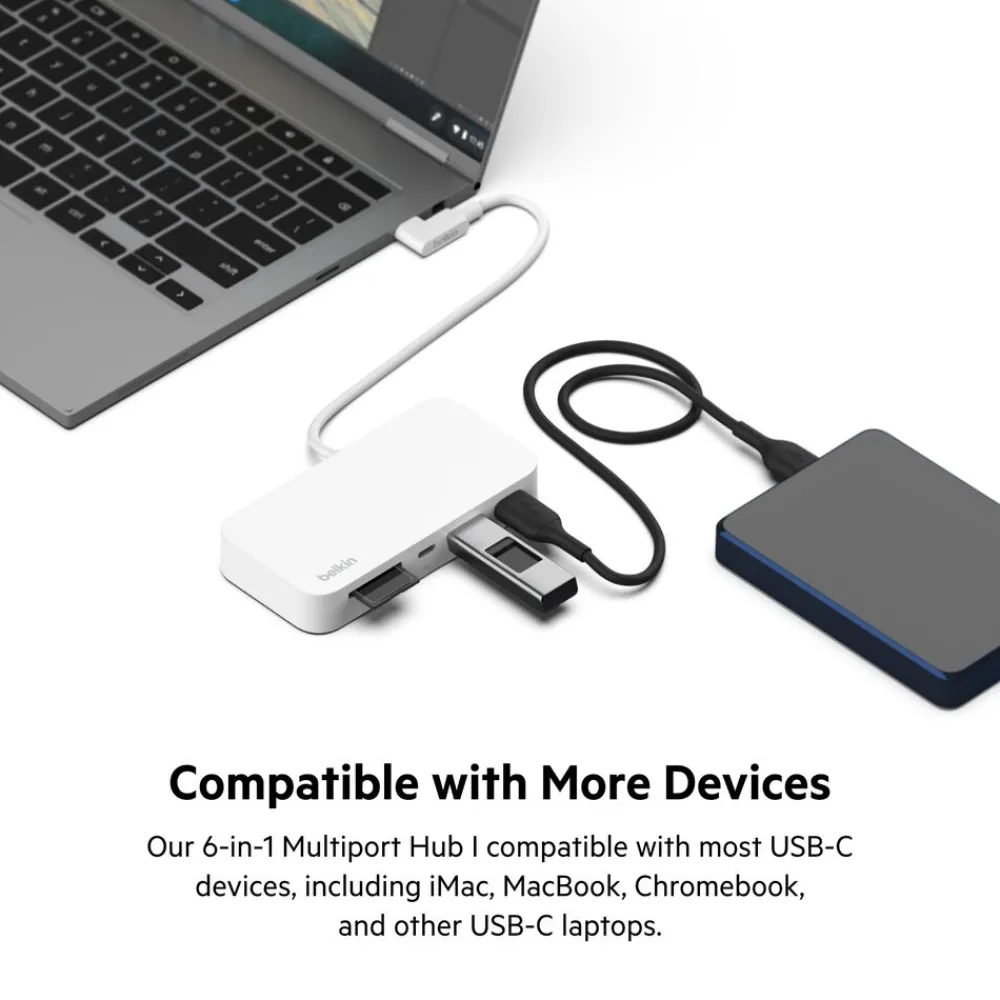 Online USB-C 6-in-1 Multiport Hub with Mount Usb & Usb-C Hubs