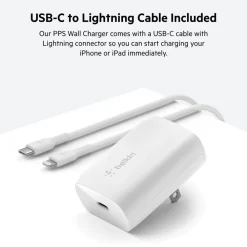 Best USB-C PD 3.0 PPS Wall Charger 30W + USB-C Cable with Lightning Connector Usb-C Chargers
