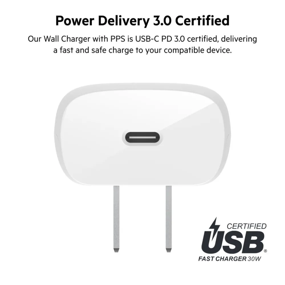 Discount USB-C PD 3.0 PPS Wall Charger 30W + USB-C to USB-C Cable Usb-C Chargers