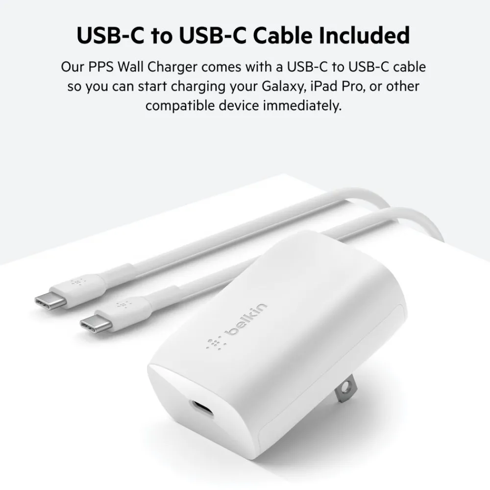 Discount USB-C PD 3.0 PPS Wall Charger 30W + USB-C to USB-C Cable Usb-C Chargers