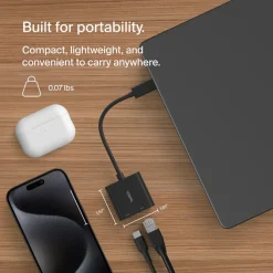 Fashion USB-C to Ethernet + Charge Adapter 100W Usb-C Adapters|Ethernet Adapters