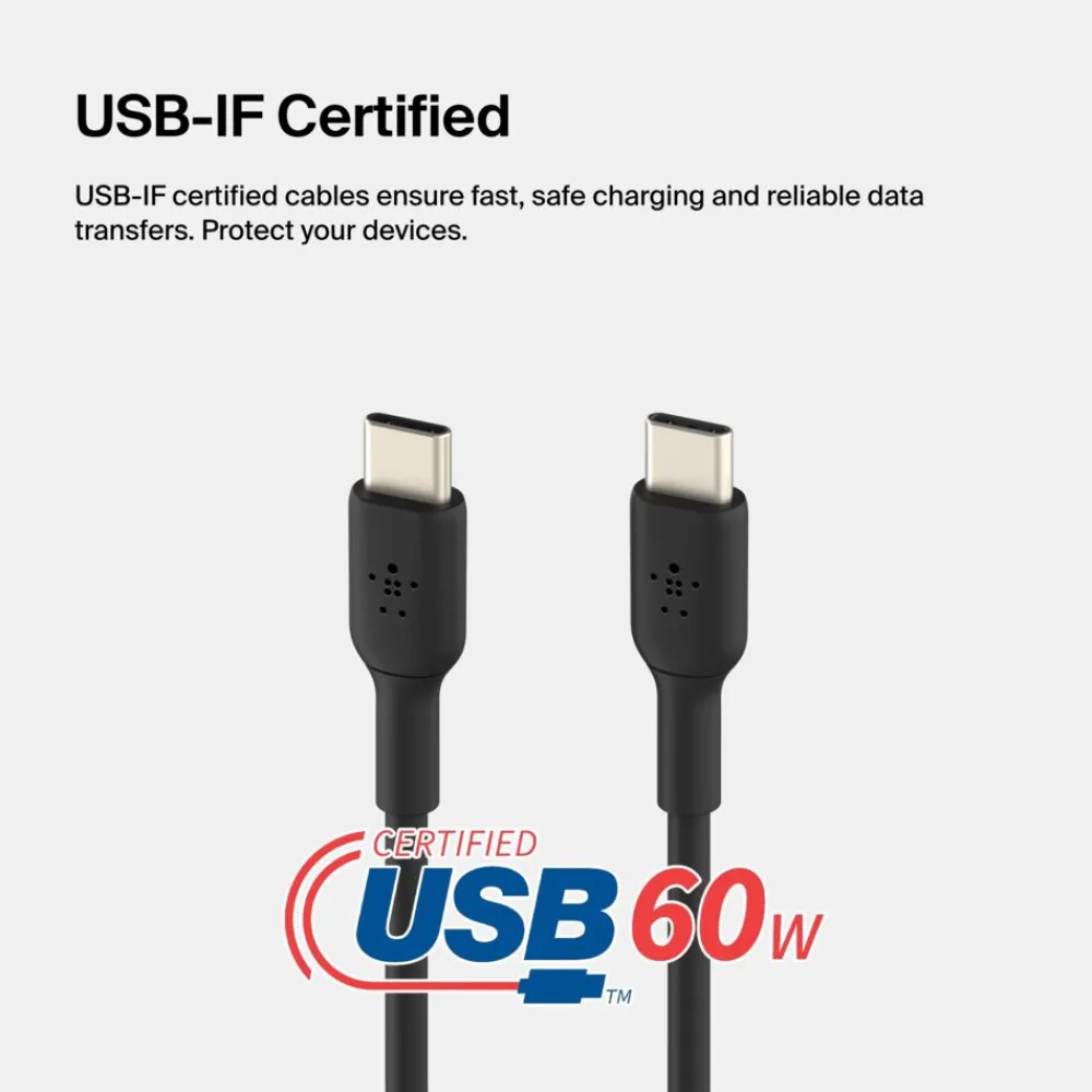 Outlet USB-C to USB-C Cable (2m / 6.6ft, Black) Charging Cables|Usb-C Cables
